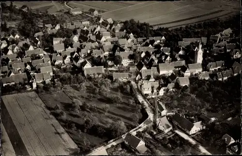 Ak Wiernsheim in Württemberg, Fliegeraufnahme vom Ort