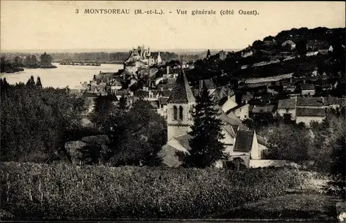 Ak Montsoreau Maine et Loire, Vue Generale
