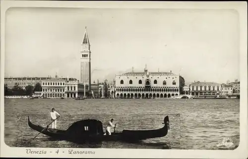 Ak Venezia Venedig Veneto, Panorama, Gondel