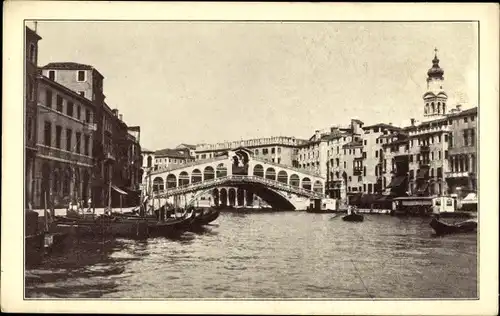 Ak Venezia Venedig Veneto, Rialto-Brücke