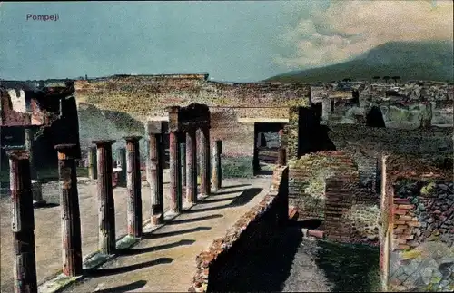 Ak Pompei Campania, Ruine, Säule