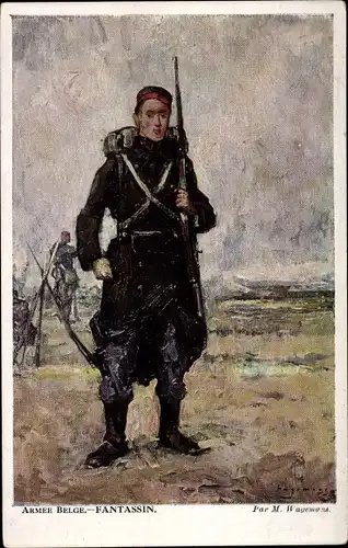Künstler Ak Wagemans, M., Armee Belge, Fantassin, belgischer Soldat in Uniform