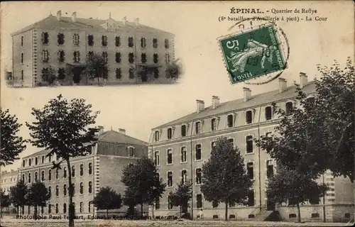 Ak Épinal Lothringen Vosges, Quartier de Reflye, La Cour, 8e bataillon d'Artillerie a pied