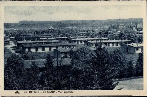 Ak Bitche Bitsch Lothringen Moselle, le Camp, vue générale, Vogelschau