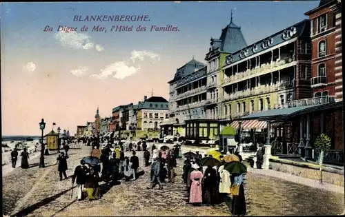 Ak Blankenberghe Blankenberge Westflandern, La Digue de Mer, L'Hotel des Familles
