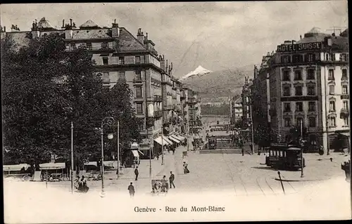 Ak Genève Genf Schweiz, Rue du Mont Blanc