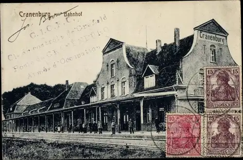 Ak Cranenburg Kranenburg am Niederrhein, Bahnhof, Gleisseite