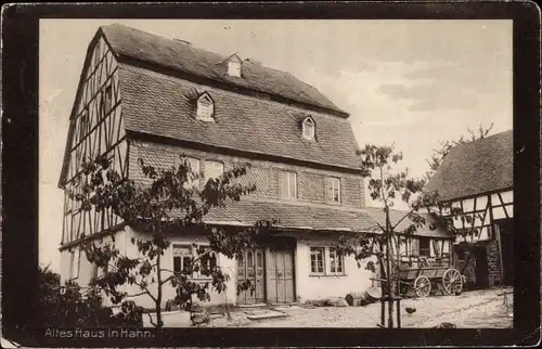 Ak Hahn im Hunsrück, Blick auf ein altes Haus, Fachwerkhaus
