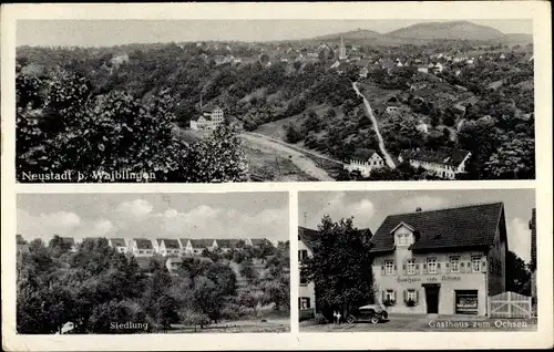 Ak Neustadt an der Rems Waiblingen in Württemberg, Gasthaus zum Ochsen, Siedlung, Totale