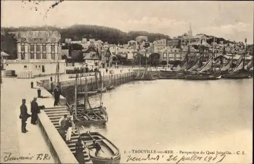 Ak Trouville sur Mer Calvados, Perspective du Quai Joinville