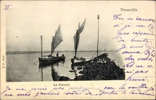 Ak Trouville sur Mer Calvados, Le Pierret, Fischerboote