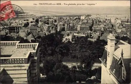 Ak Trouville sur Mer Calvados, Vue generale, prise des Logettes