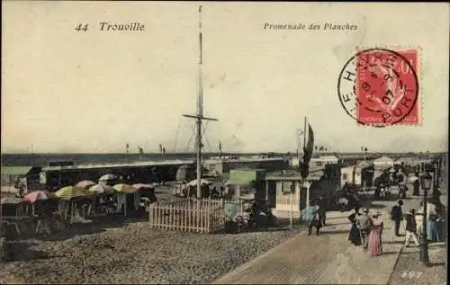 Ak Trouville sur Mer Calvados, Promenade des Planches