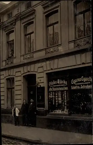 Foto Ak Mülheim Köln am Rhein, Zigarrenhandlung, Pfeifen & Stöcke, Wolfstraße 27, Schaufenster