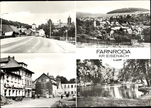 Ak Farnroda in Thüringen, Blick auf die Stadt, Teich, Straßenpartie