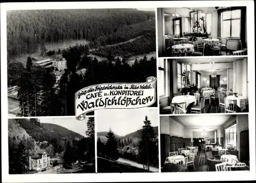 Ak Friedrichroda im Thüringer Wald, Cafe und Konditorei Waldschlösschen, Innenansicht