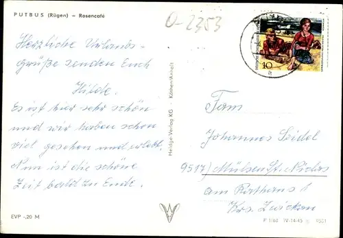 Ak Putbus auf der Insel Rügen, Rosencafé
