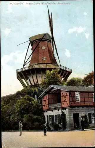 Ak Potsdam in Brandenburg, Historische Windmühle, Sanssouci