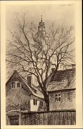 Künstler Ak Günther, Paul, Rudolstadt in Thüringen, Schloss, Blick v. gr. Allee aus