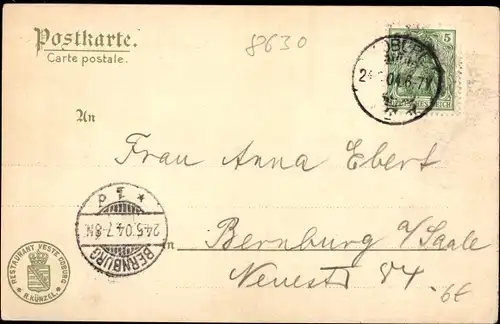 Ak Coburg in Oberfranken, Veste