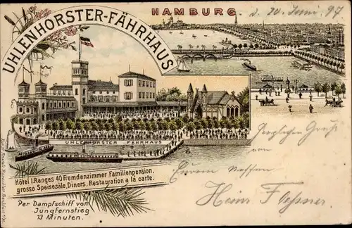 Litho Hamburg Nord Uhlenhorst, Fährhaus