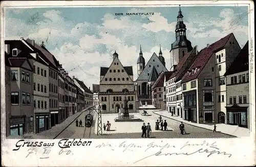 Litho Lutherstadt Eisleben, Marktplatz