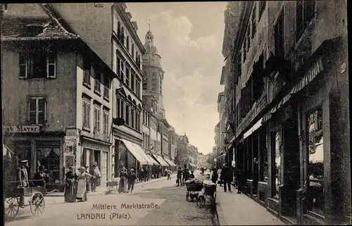 Ak Landau in der Pfalz, Mittlere Marktstraße