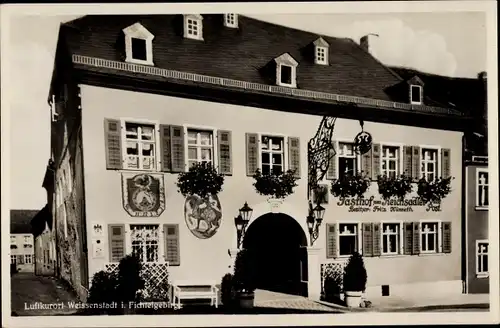 Ak Weißenstadt im Fichtelgebirge, Gasthof Reichsadler, alte Post