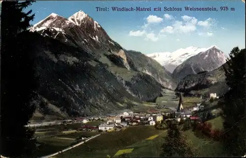 Ak Windisch-Matrei in Tirol, Schloss Weissenstein, Talblick