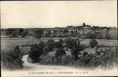 Ak Soulaines Maine et Loire, vue générale