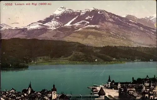 Ak Luzern Stadt Schweiz, Panorama mit Rigi