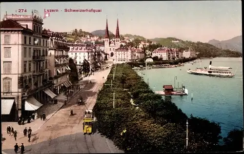 Ak Luzern Stadt Schweiz, Schweizerhofquai