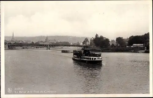 Ak Liège Lüttich Wallonien, La Meuse, Le Pont du Commerce