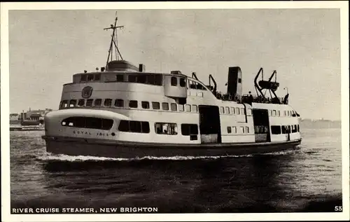 Ak New Brighton Wallasey England, River Cruise Steamer Royal Iris