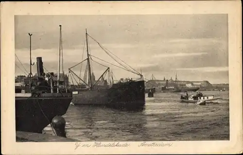 Ak Amsterdam Nordholland Niederlande, Y en Handelskade