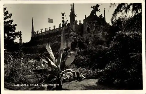 Ak Isola Bella Lago Maggiore Piemonte, Ortsansicht, Schloss