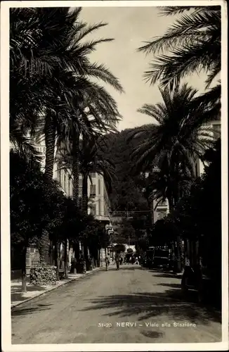 Ak Nervi Genova Genua Liguria, Viale alla Stazione