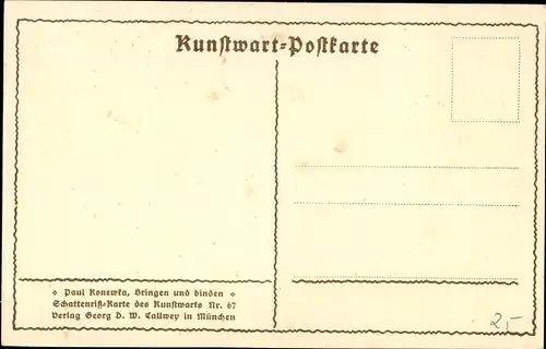 Scherenschnitt Ak Konewka, Paul, Kunstwart Nr. 67, Bringen und Binden