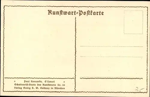 Scherenschnitt Ak Konewka, Paul, Kunstwart Nr. 66, S'Lenerl