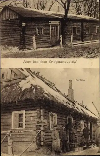 Ak Vom östlichen Kriegsschauplatz, Kantine, Soldaten, I WK