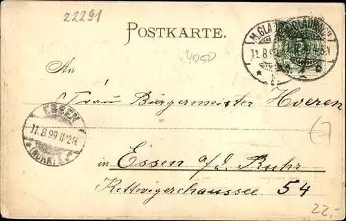 Präge Litho Mönchengladbach am Niederrhein, Kaiser Wilhelm I Denkmal