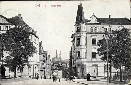 Ak Hof an der Saale Oberfranken Bayern, Wörthstraße