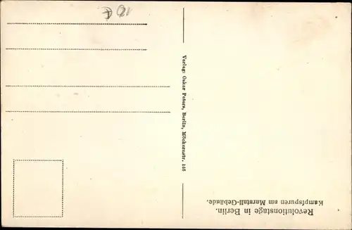 Ak Berlin, Revolutionstage 1918 1919, Straßenkämpfe, Volltreffer im Marstall