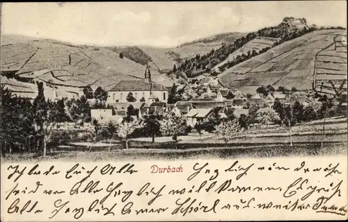 Ak Durbach in Baden, Panorama, Weinberge