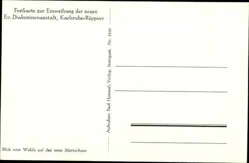 Ak Rüppurr Karlsruhe, Evangelische Diakonissenanstalt