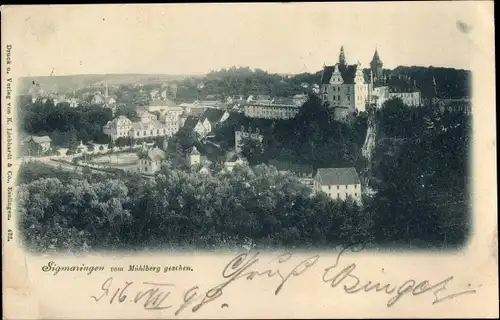 Ak Sigmaringen an der Donau Baden Württemberg, Gesamtansicht vom Mühlberg gesehen