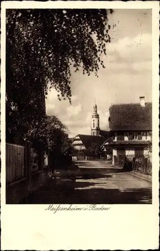 Ak Meißenheim am Rhein Baden, Straßenpartie, Kirche