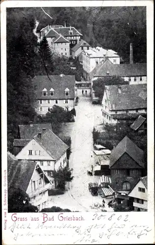 Ak Bad Griesbach im Schwarzwald, Straßenpartie, Wohnhäuser