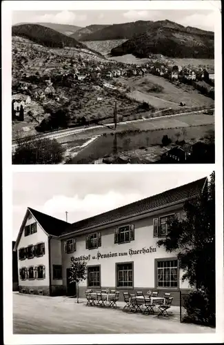 Ak Scheuern Gernsbach im Schwarzwald, Gasthof Pension Zum Auerhahn, Panorama
