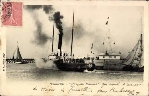 Ak Trouville sur Mer Calvados, Dampfer Augustin Normand